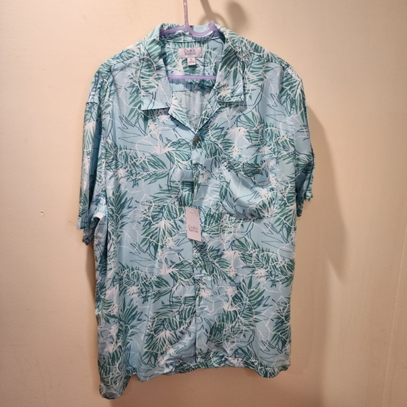 CROFT AND BORROW men's tropical short Sleeves button down shirt size XL … - Picture 1 of 12